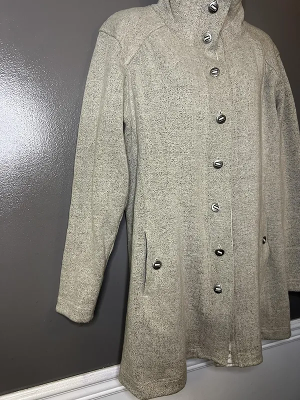 Kuhl Jacket Womens XL Gray Fleece Button Front Collared Mid Length Casual - Image 3
