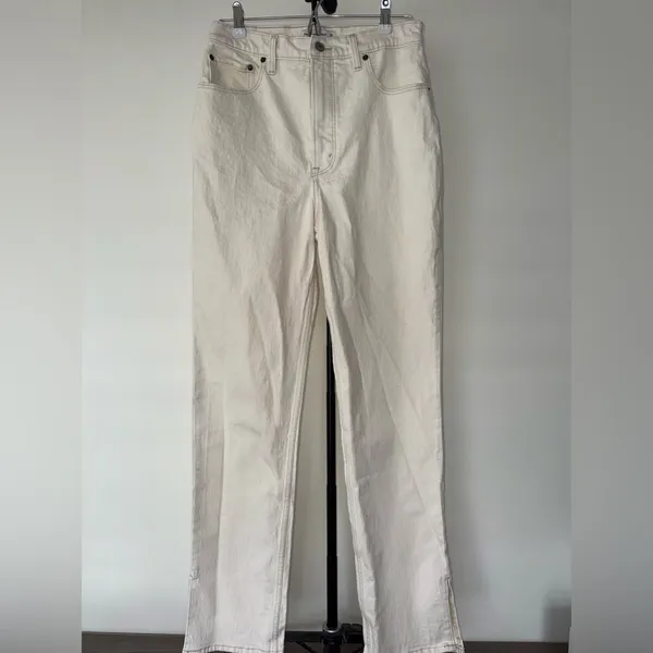 Abercrombie & Fitch The 90’s Straight Ultra High Rise Curve Love 10‎ Long Cream - Image 5