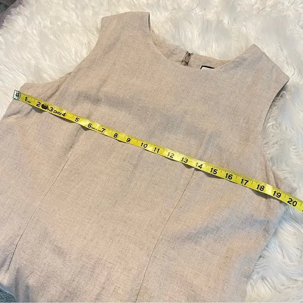 Bice by Sag Harbor Beige Linen Blend Dress Woman’s Size Large Sleeveless Neutral - Image 5