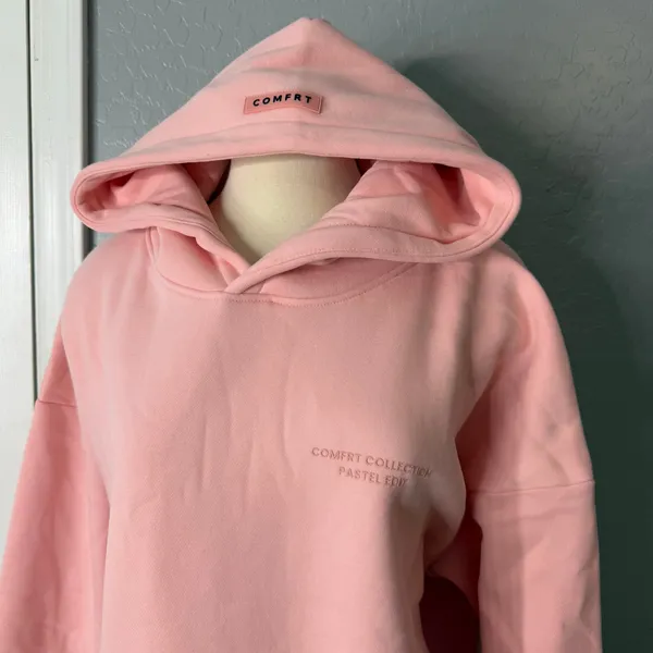 Comfrt PastelOversized Hoodie, Bubblegum, L Pink Size L - Image 2
