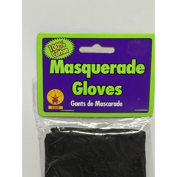 Masquerade Gloves Rubies Halloween Costume NIP Black Short 100% Cotton NEW H-1 - Image 2