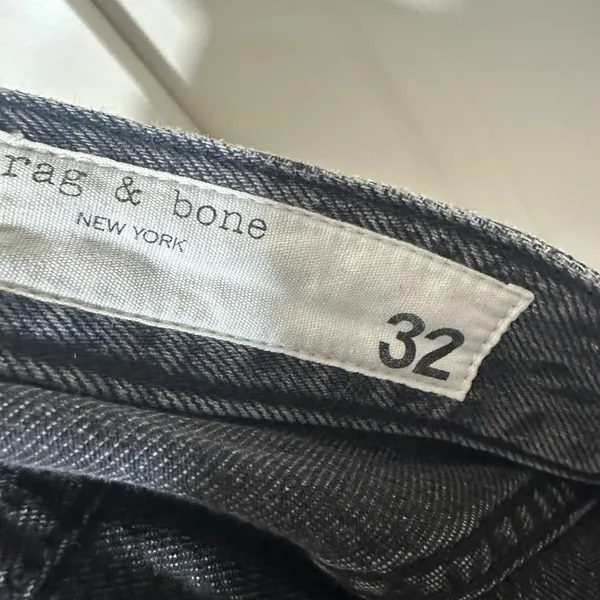 Rag & Bone Featherweight Logan Wide Leg Roya‎ Jeans Black Washed Womens 32 - Image 4