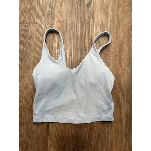 Lululemon Align Tank Top Light Blue Nulu Yoga‎ Crop Bra LW1CWBS Size 2 - Image 3