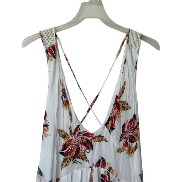 FREE PEOPLE Thought I Was Dreaming Floral Mini Dress Ivory halter L - Image 11