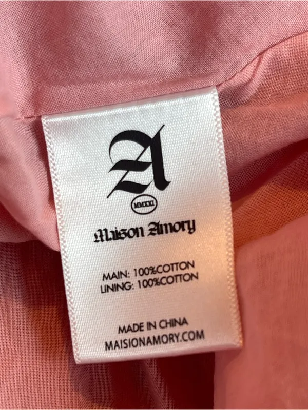 Maison Amory Maternity Sleeveless Eyelet Maxi Dress Pink Cotton Crocheted Sz S - Image 13