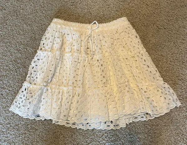 ZARA NWT  Eyelet White Skirt - Image 7