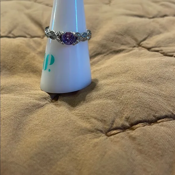 Intricate Purple Amethyst Ring in Silver - Image 2