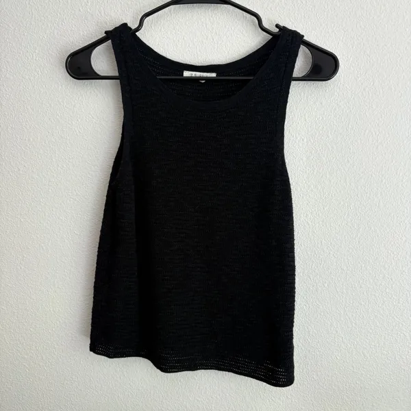 Z Supply Womens Black Textured Knit Sleeveless Round Neck Sweater Tank Top Small - Image 4