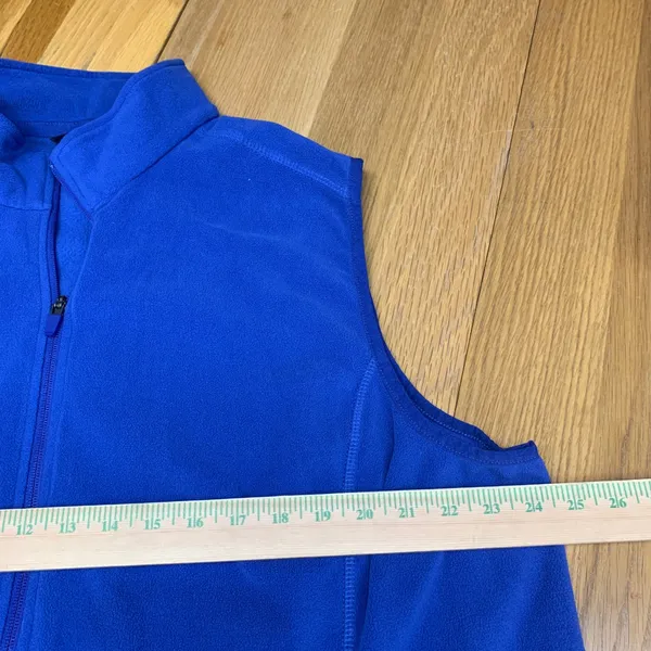 Lands End Outfitters Womens 2X Royal Blue Full Zip Fleece Vest Mock Neck Pocket‎ - Image 2