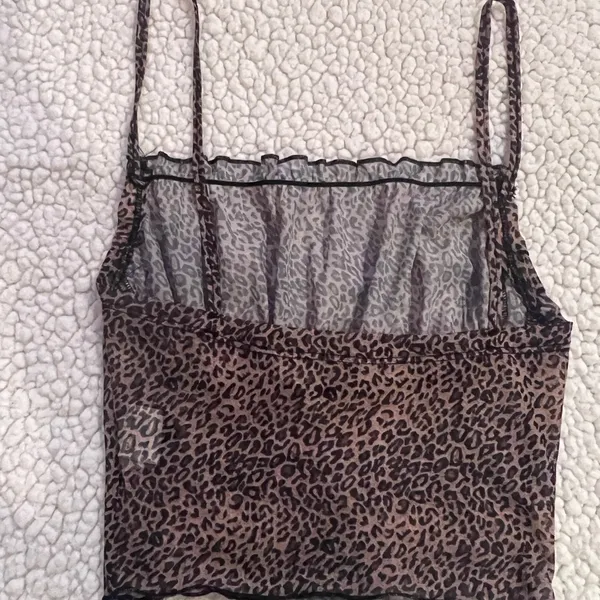 SHEIN FRILL trim crinkle leopard cami top - Image 5
