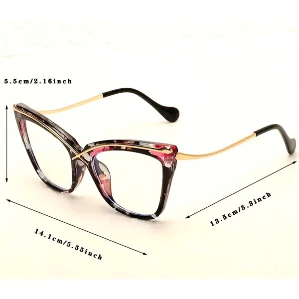 Chic Elegant Gold Detailed Clear Lens Black Frame Glasses - Image 9