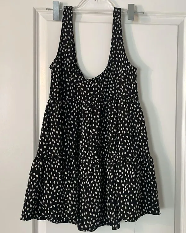 Urban Outfitters Tank Tiered Romper Black and White Size XS Flowy Lightweight - Image 2
