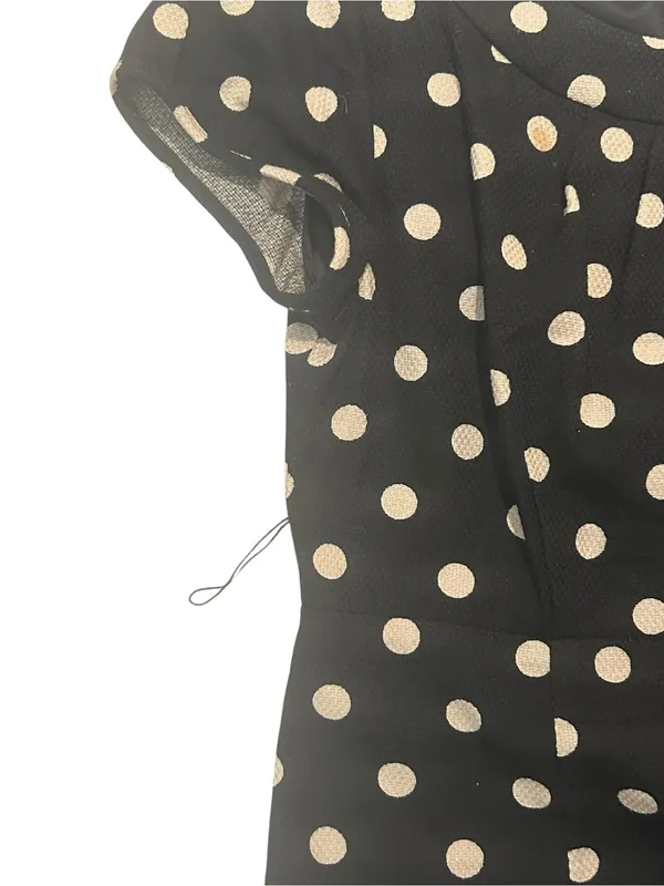 Boden‎ Black Sheath Dress with Tan Polka Dots - Image 3