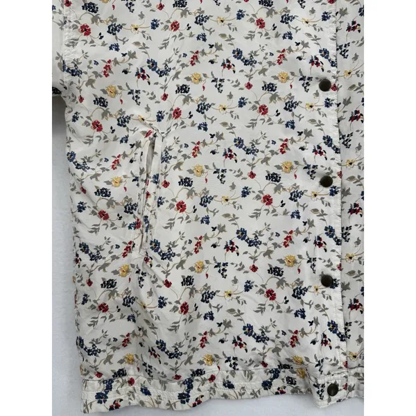 Cherokee Floral Print Utility Jacket Womens Medium Cotton Snap Front Cottagecore - Image 5