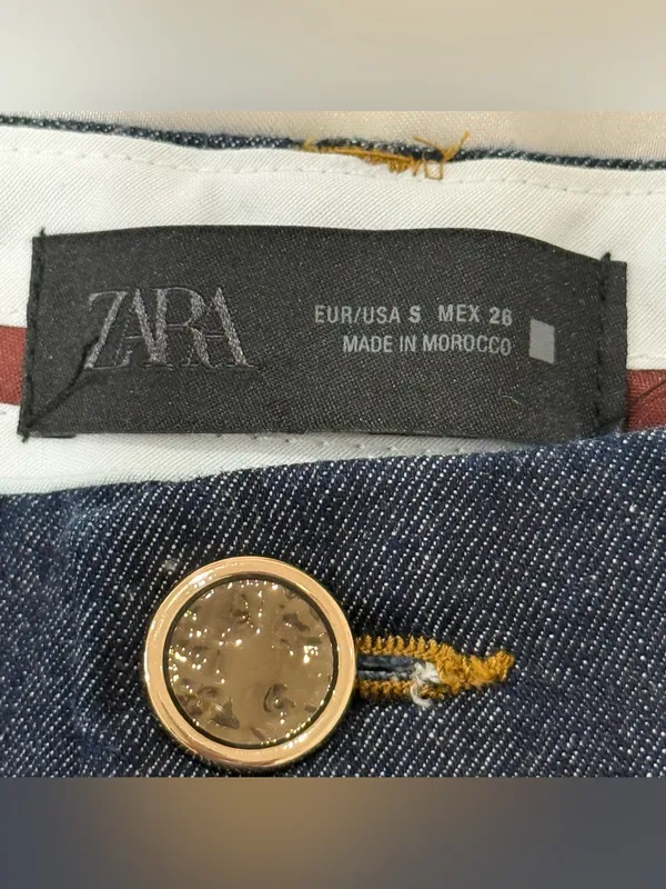 Zara Z1975 Bootcut Denim Pants Jeans Small Dark Wash Minimal Boho Western Chic - Image 10
