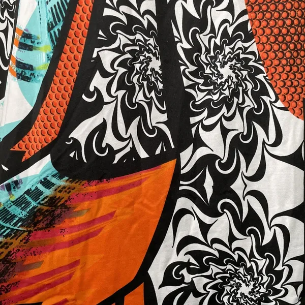 Sophie A Dress Size XL Bright Travel Knit Easy Care Dopamine Artsy Art to Wear - Image 3