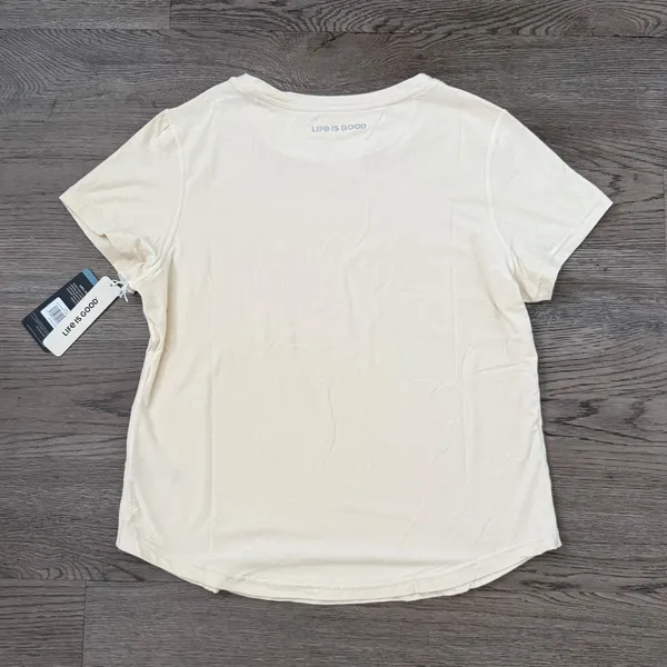 Life Is Good Active Disney Mickey Mouse Howdy Graphic Tee Women's L NWT Cream - Image 3