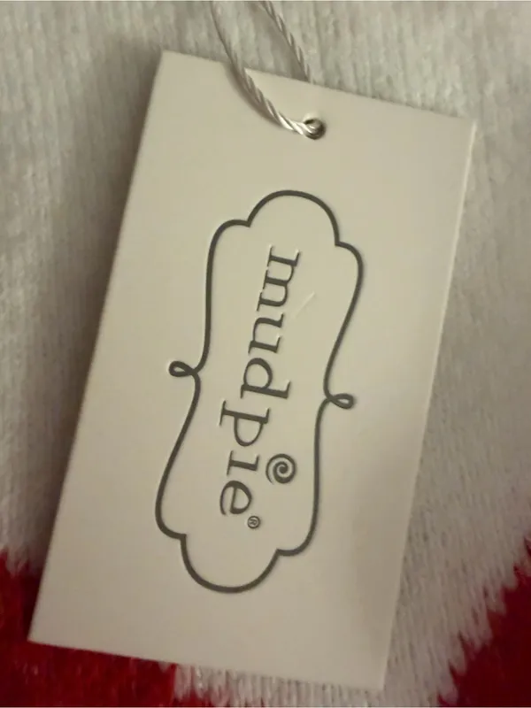 Mud Pie White Crewneck Sweater with Red Bow Detail - Image 7