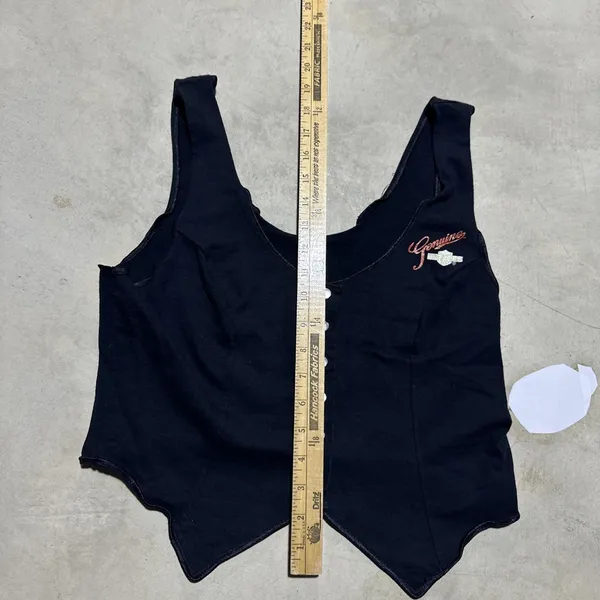 Harley Davidson Vintage 1992 Holoubek Ladies Vest Size Large Black With Snaps - Image 5