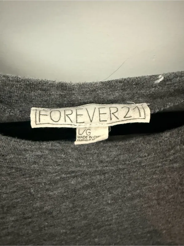 Forever 21 Gray Crew Neck Long-Sleeve Sweatshirt - Image 2