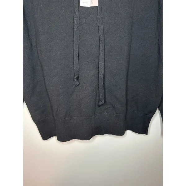 AQUA New Pullover Hoodie‎ Black Size M Long Sleeve Hooded Comfy Basic Minimalist - Image 4