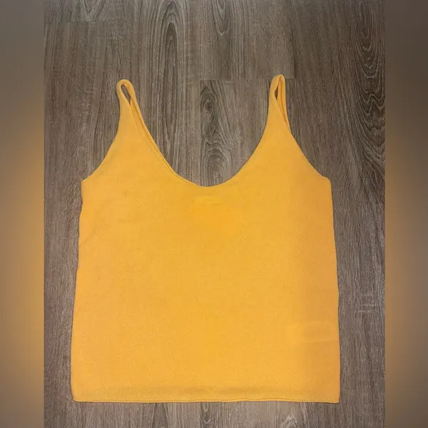 Vince Cashmere Scoop Neck Camisole‎ in Light Tangelo - Image 4