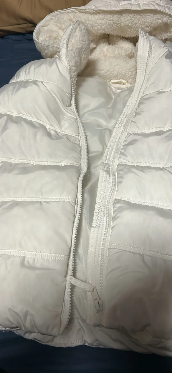Zipper vest warm cute white - Image 3