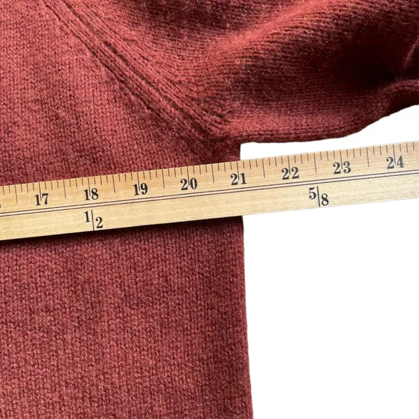 NAKEDCASHMERE Cold Shoulder Rust Brown Cashmere Sweater - Size Small - Image 10