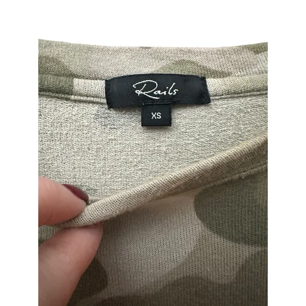 Rails Kelli Camo Sweatshirt Military Patch Detail‎ Size XS Camouflage #A6-2 - Image 5