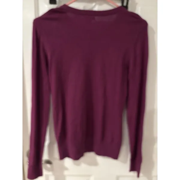 Merona Purple Argyle Long Sleeve‎ Sweater, Size Small, Classic Knit Top - Image 4