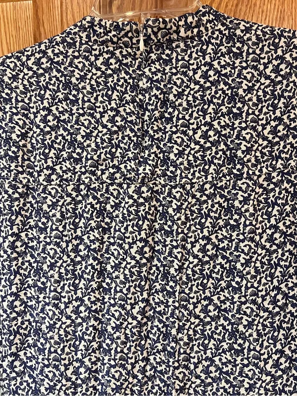 Derek Lam 10 Crosby Long Sleeve Mock Neck Blue Floral Print Mini Dress Size 6 - Image 7