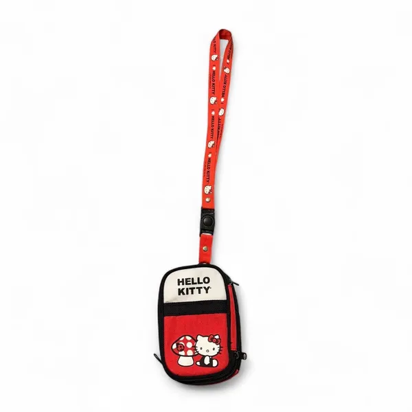 Hello Kitty red & black pouch with white mushroom and Hello Kitty graphic - Image 2