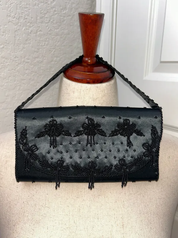 Vintage Bon Soir Beaded Evening Purse Bag Size S  - Image 6