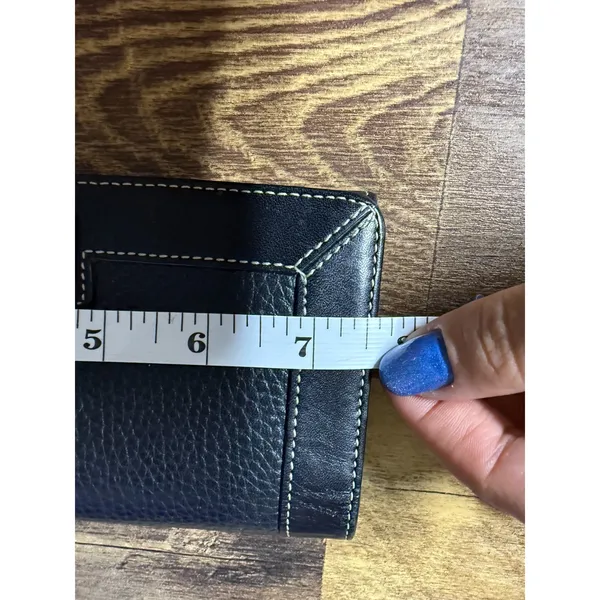 Vtg Kate Spade New York Bifold Black Leather‎ Wallet 4x7.5" - Image 6