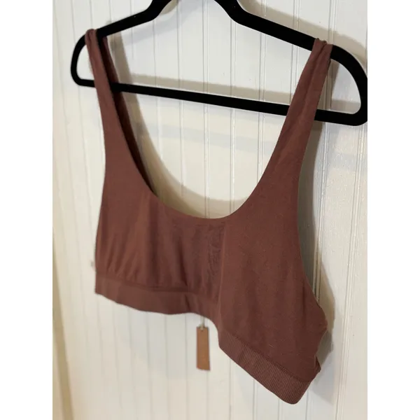 SKIMS Cotton Rib Tank Bralette‎ Brown Size 3XL - Image 2