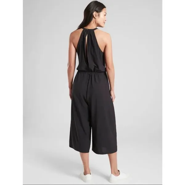 Athleta Black Sol Wide Leg Romper Jumpsuit Sz 2 #416636 N0525 #784 - Image 2