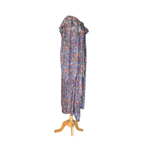 For Love & Lemons Brittany Floral Midi Dress Smocked Ruffle Medium NWT Romantic - Image 7