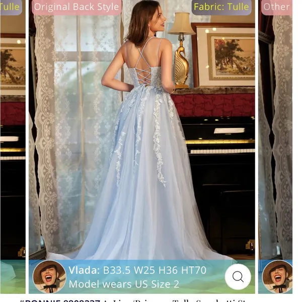 Lavetir blue tulle and lace dress sz.S - Image 3