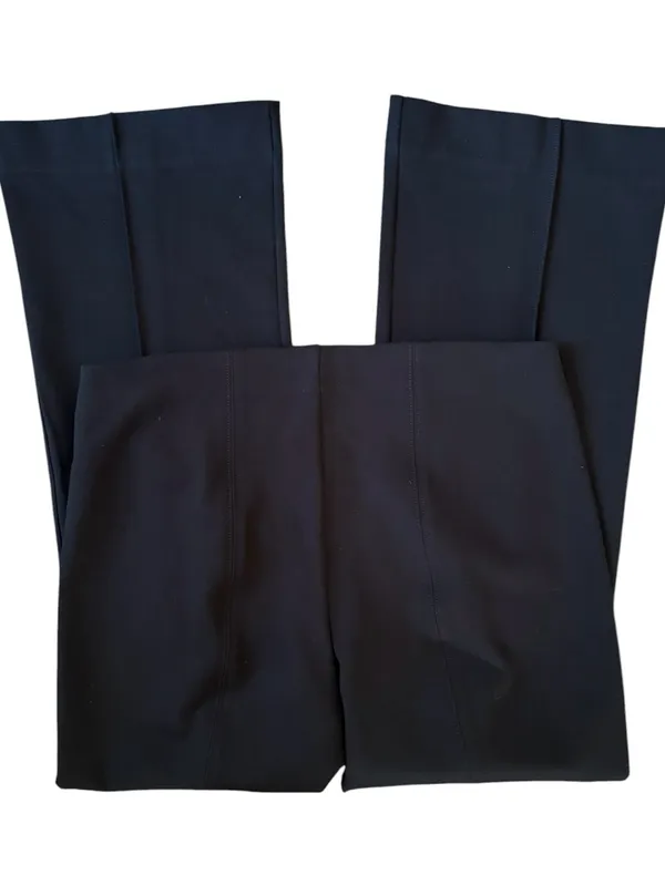 The Margot Kick-Flare Cropped Pants by Maeve Sz M Black Stretch Knit - Image 6