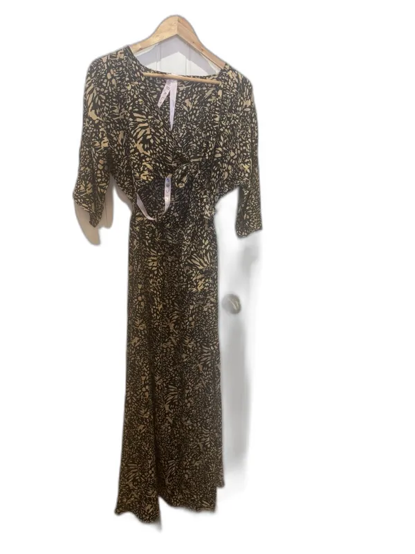 BALTIC BORN Morlana Maxi Dress | Black + Tan Print SIZE S - Image 2