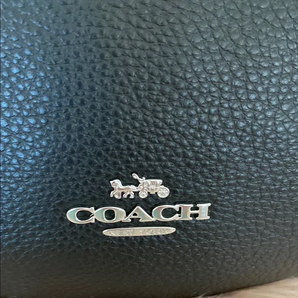 MWT Coach Black Leather Shoulder Bag with Minimalist Design - Image 5