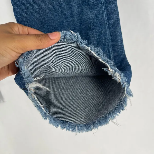Madewell Retro‎ Cropped Bootcut Jeans Womens 26 Blue Denim Distressed Raw Hem - Image 9