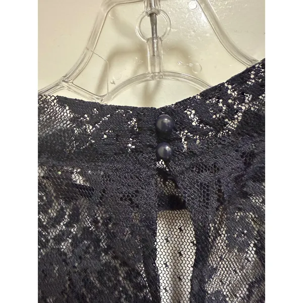 Lane Bryant Black Sheer Floral Lace Mock Neck Blouse Women's 26/28 Plus Size NWT - Image 6