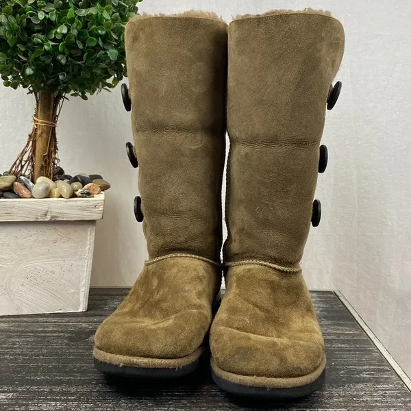 Ugg Tan Bailey Button Triplet Calf Boots 8 - Image 2