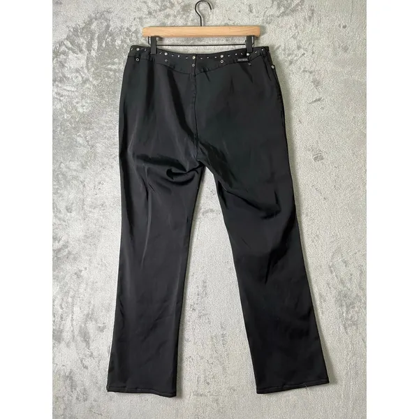 Harley Davidson Vintage Leather Studded Grommet Bootcut Pants Moto Biker Babe 10 - Image 3