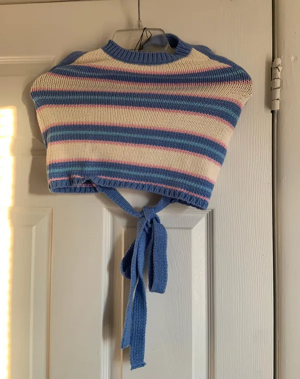 Striped Halter Crop Top - Image 5
