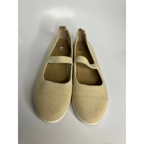 Taryn Rose Mary Jane Sneakers Womens 41 Beige Good Knit Metallic Comfort‎ Shoes - Image 2