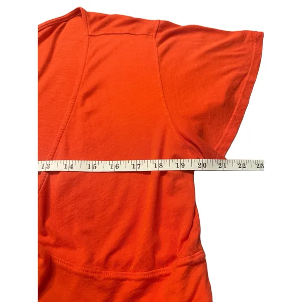 We The Free Cropped Cardigan, Modal, Front Tie, Short Sleeve, Coral, Raw Hem M‎ - Image 3