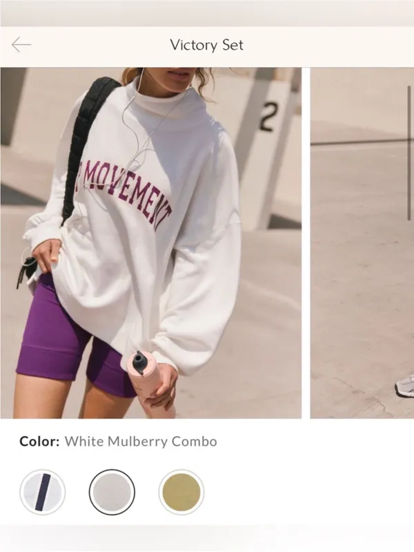 NWT Free People FP Movement Victory Set - White Mulberry Combo - XS - Image 8