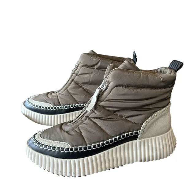 NEW Dolce Vita Devlin Quilted Sneaker Boot in Olive Green - Image 4